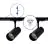 Bright Choice Komplettset 1-Phasen Rail 1 Meter Schwarz | incl. 2x Spot + GU10 2700K 3W Dimmbar + Abschlusskappe, Stromanschluss