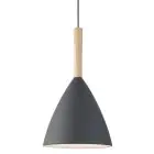 DFTP by Nordlux Pure 20 Pendelleuchte Metall und Holz Grau | Geeignet für E27